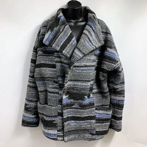 Prana Women's Arria Knit Wool Blend Shawl Collar Double Button Jacket Size M
